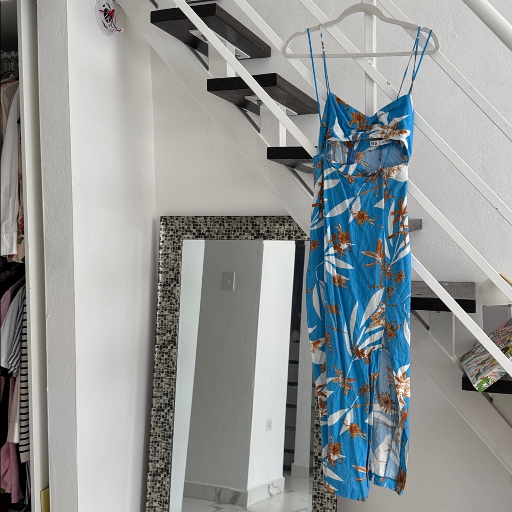 Zara Blue Floral Dress
